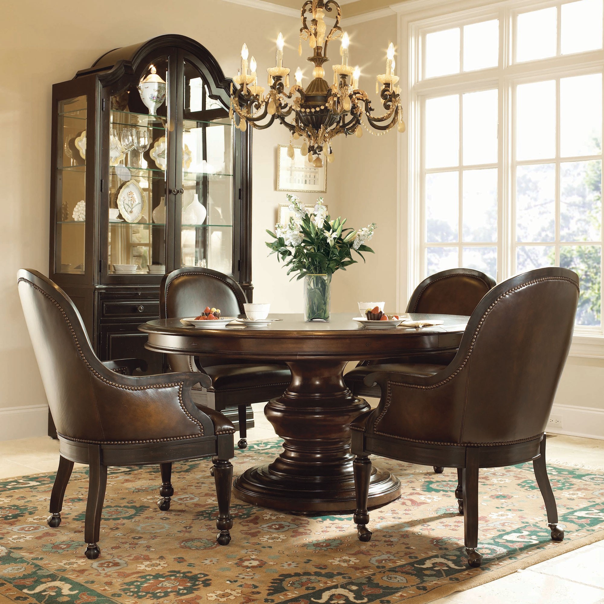 Hillsdale grand bay 5 piece round dining room chairs with