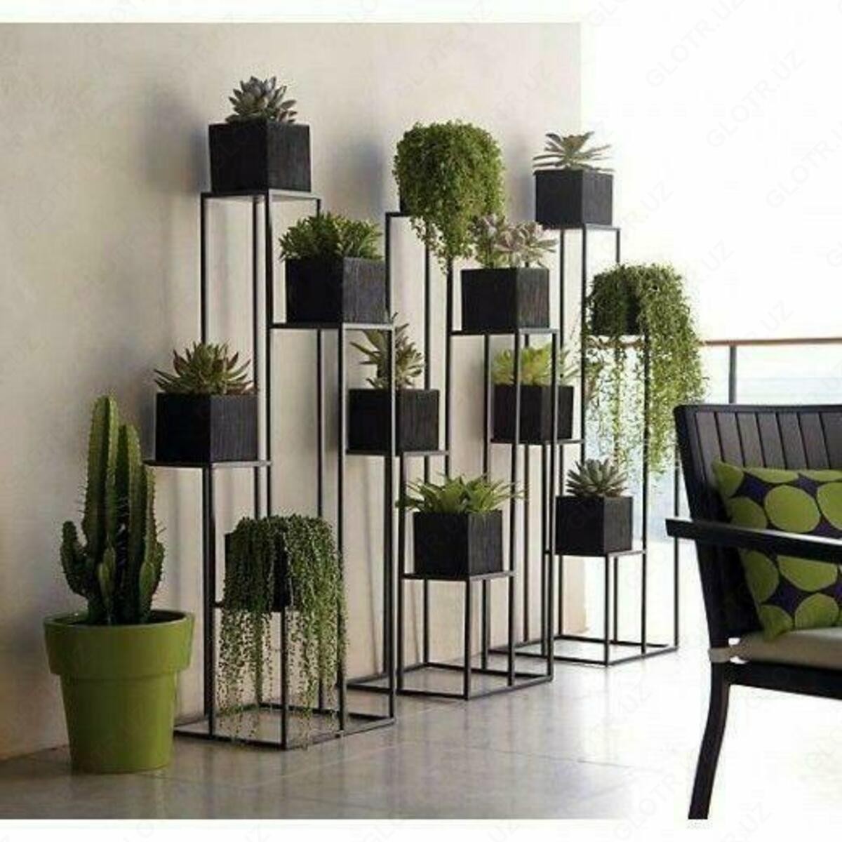 Indoor tiered plant stand