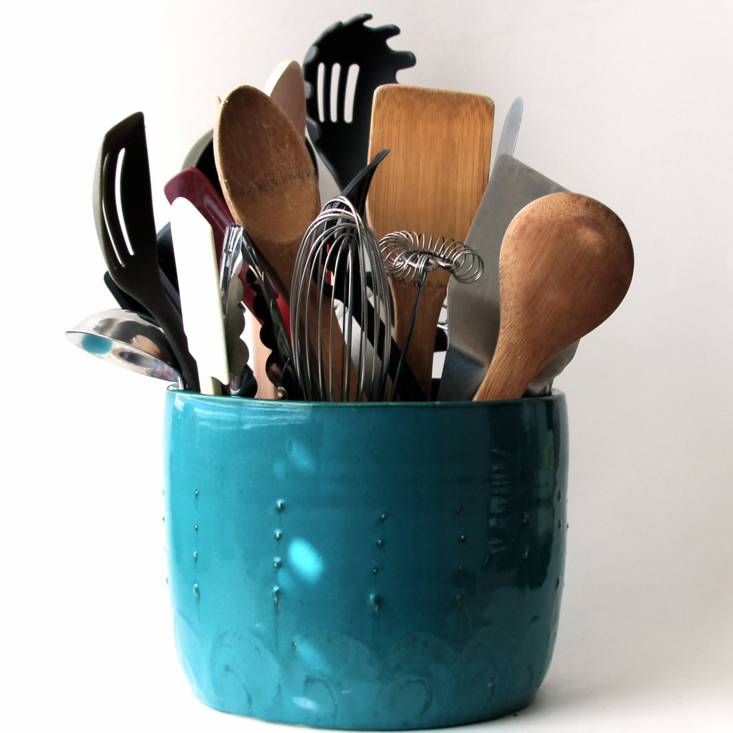 utensils holder pottery pot handmade utensils holder pottery utensils holder cultery dryer Ceramic utensils holder green kitchenware