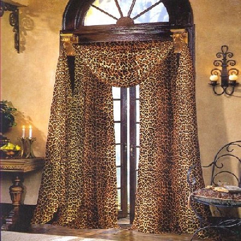 leopard print window valance