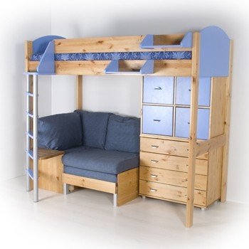 Loft bed with dresser underneath 2