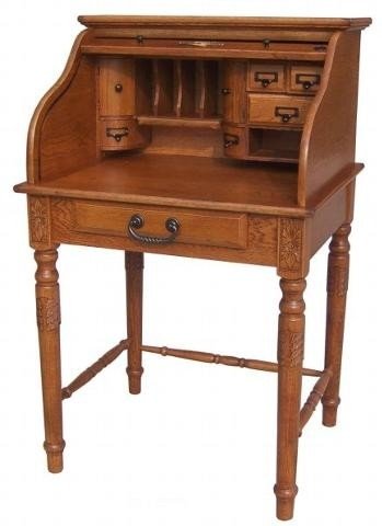 Oak roll top secretary desk