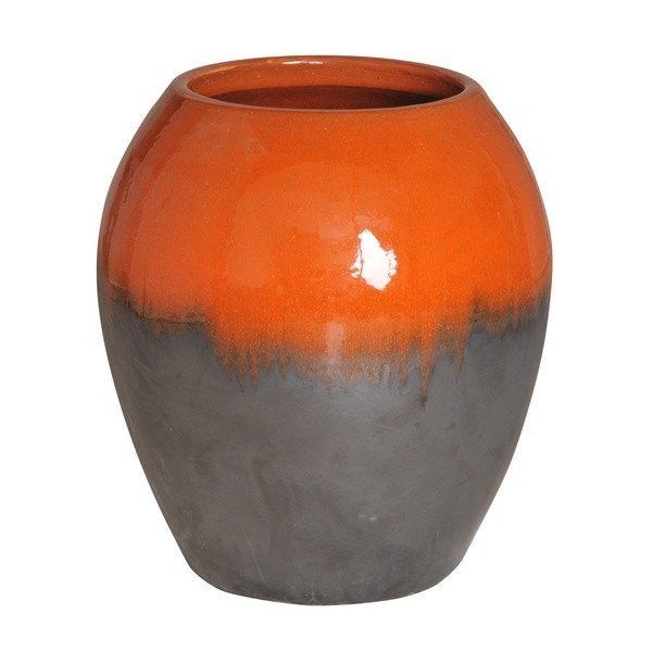 Orange floor vase