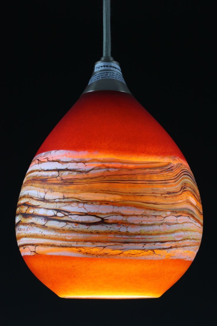 Orange glass lamp
