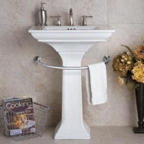 Pedestal sink towel bar attaches to the wall 17 99