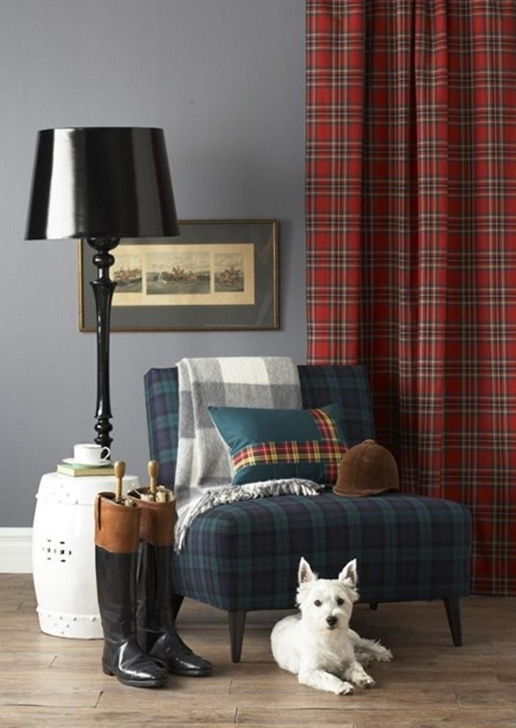 Plaid curtains for living room