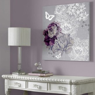 purple wall decor and accessories