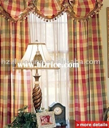 Red plaid curtains