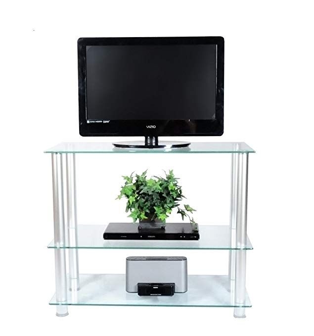 RTA Home And Office 42 Inch Glass Aluminum Extra Tall Tv Wall Unit Tv Stand