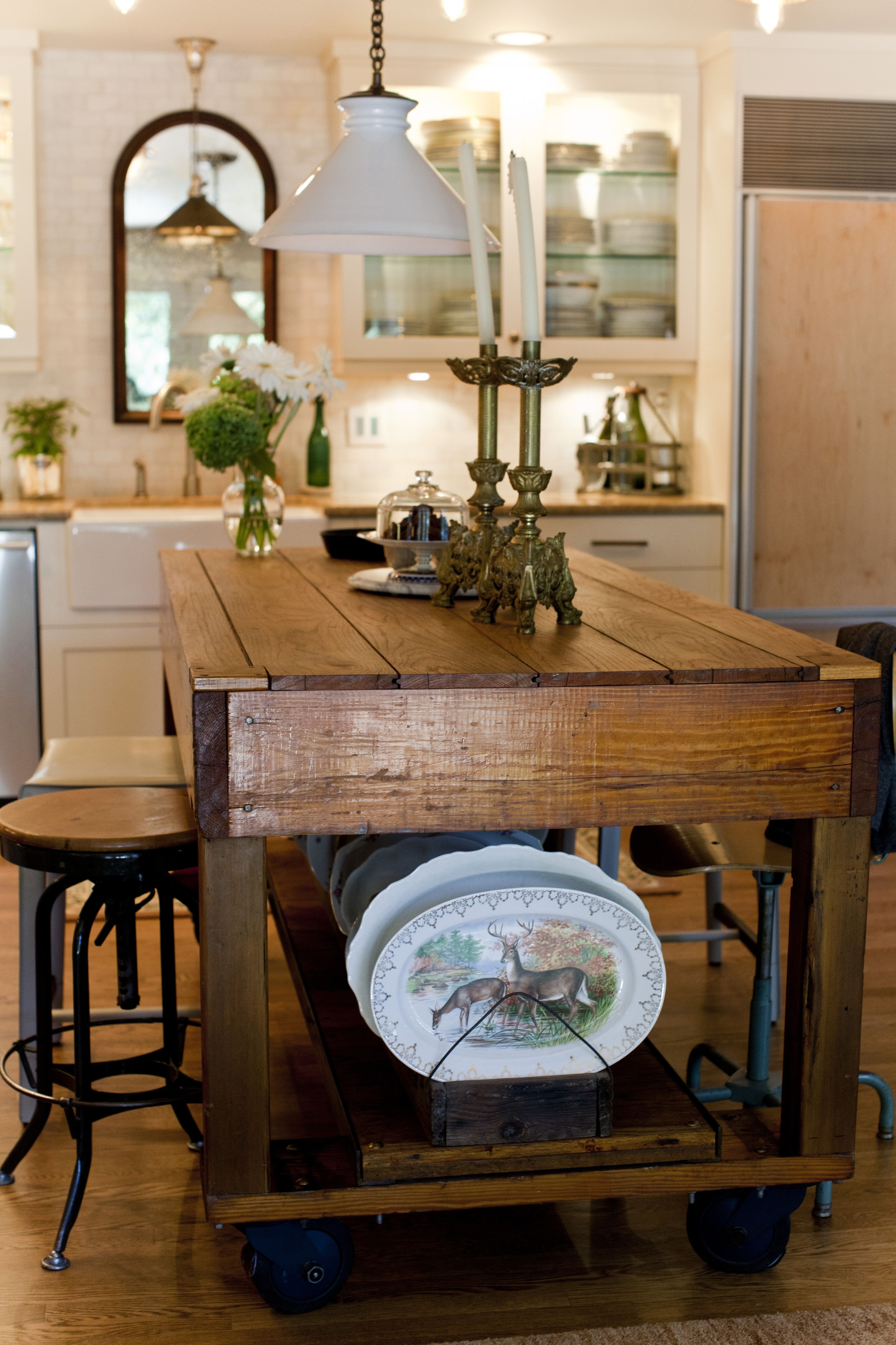 Kitchen Island Pot Racks - Foter  Rustic kitchen, Rustic kitchen