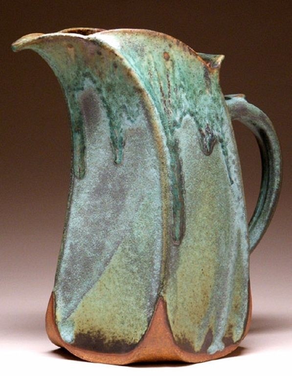 Slab pottery ideas 21 70 14 70 slant pitcher green