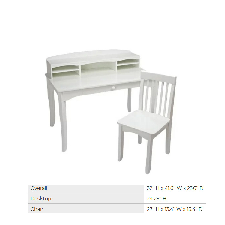 childrens desk white