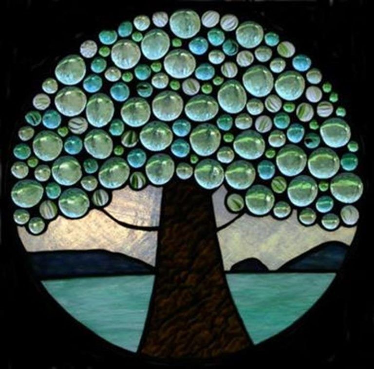 Stained glass panel decorative