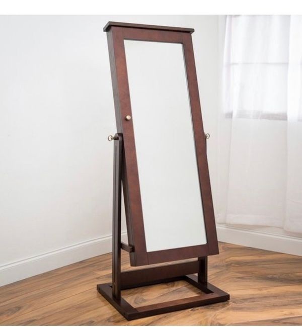 Stand up mirror jewelry armoire