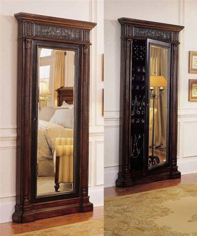 standing mirror jewelry armoire oak