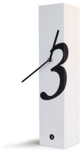 Tothora Totem 50 White Table Clock Contemporary Desk And Mantel Clocks