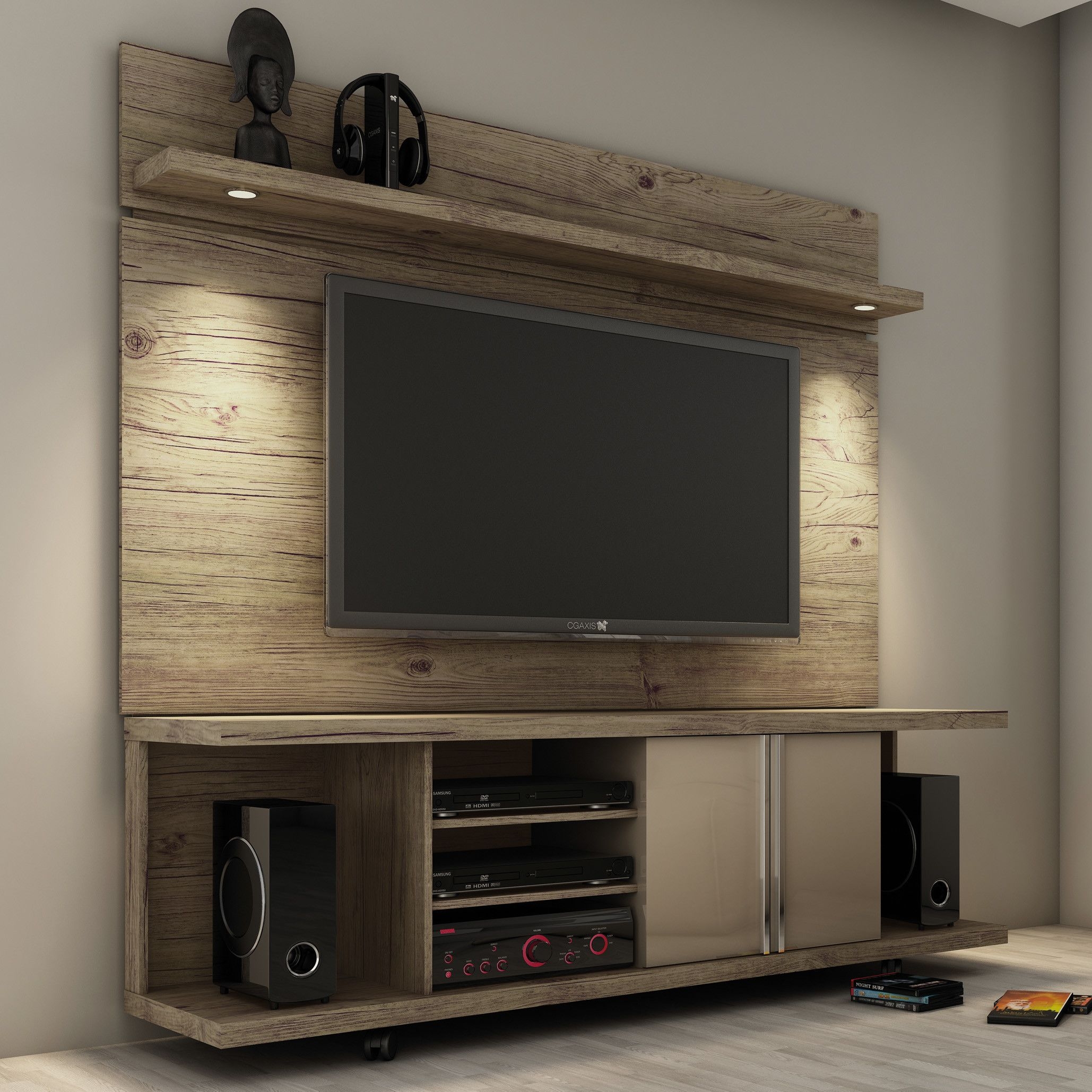 Tv cabinet with backboard