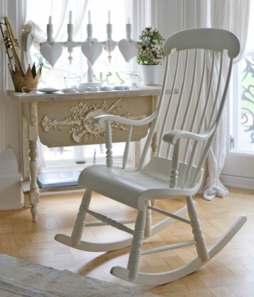 cream rocking chair nursery