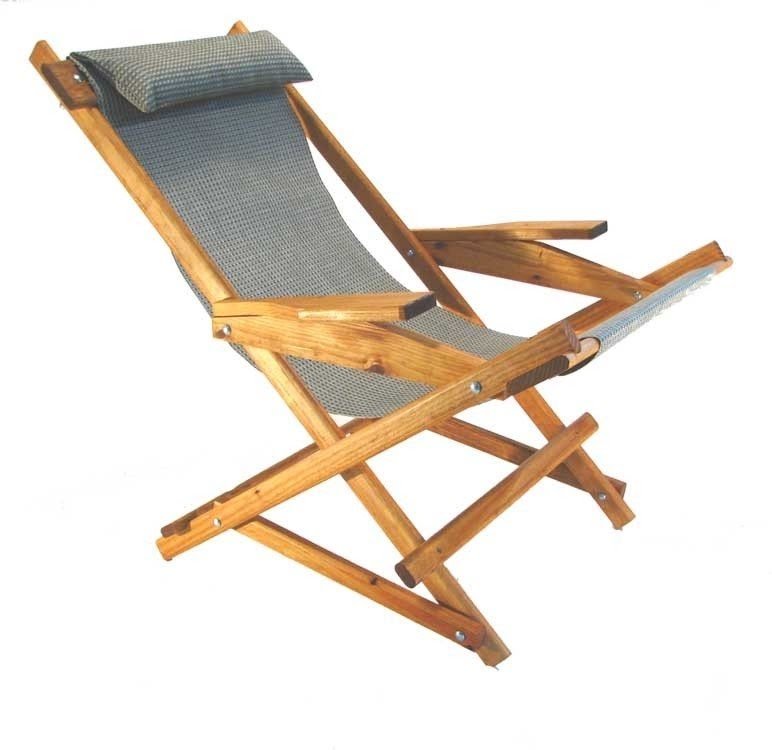 Wooden folding rocking sling chair
