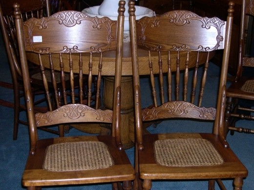 11 set 4 antique chairs cane seat set of 4