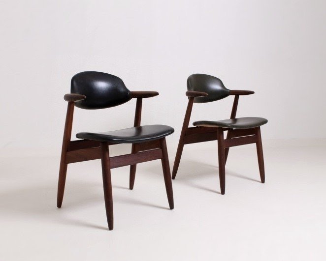 And well made though elegant pair of chairs black imitation