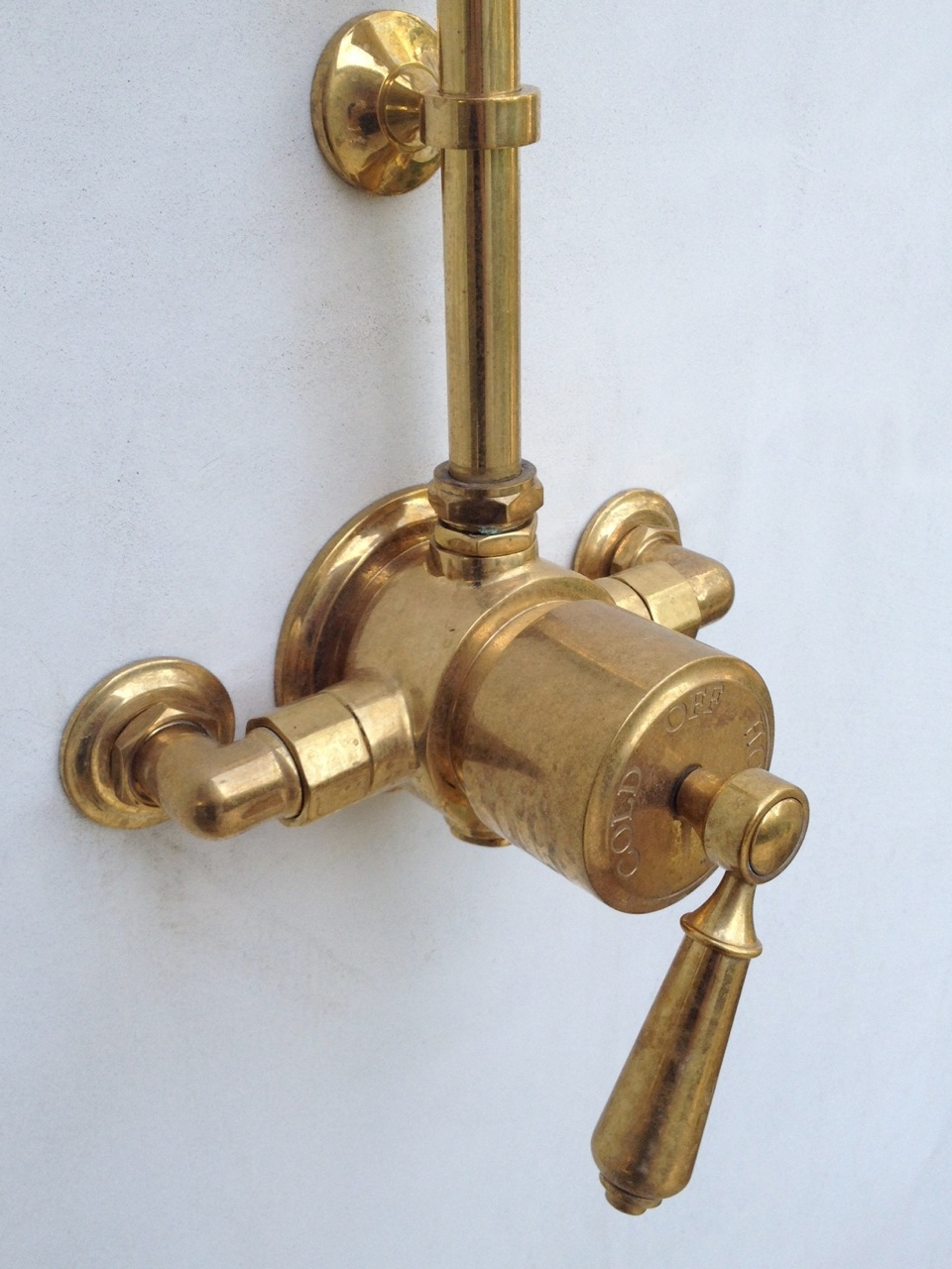 Antique brass shower fixtures