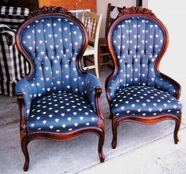 Antique king and queen chairs