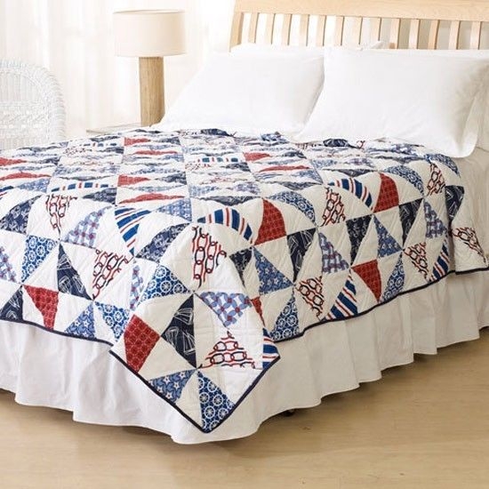 Ashley Cooper Nautical Print Quilt Brand New In Twin Full Queen Or King Sizes