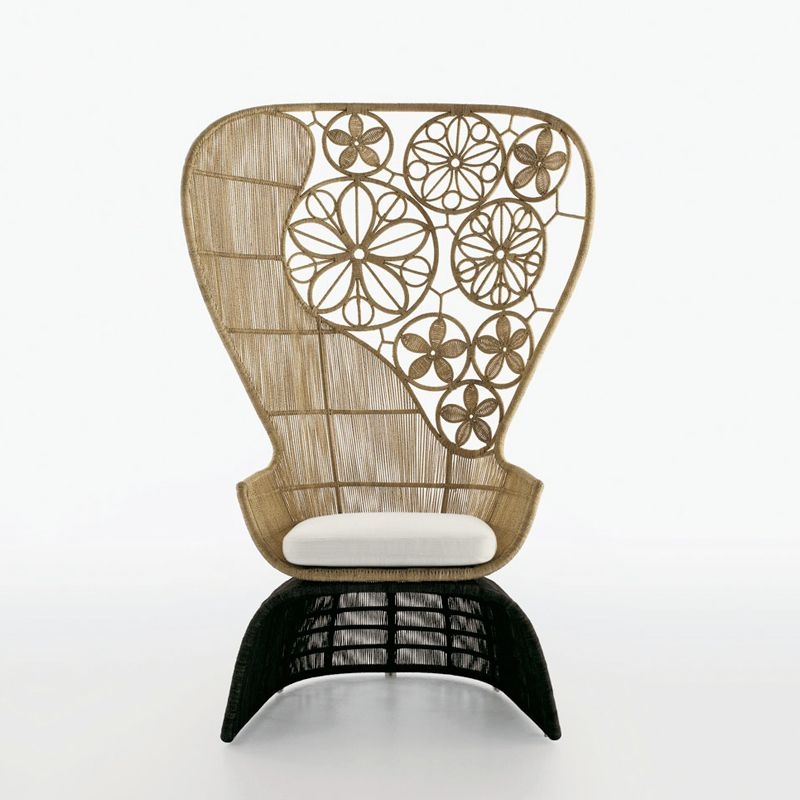 Bandb italia outdoor crinoline armchair with high back modern fencing