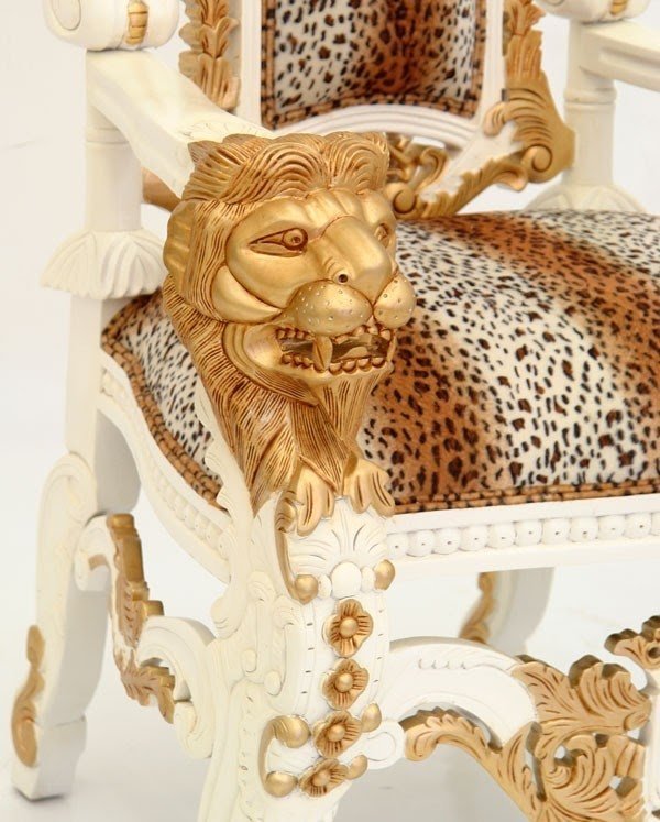 Chair 180cm president armchair lion king leopard from mahogany africa