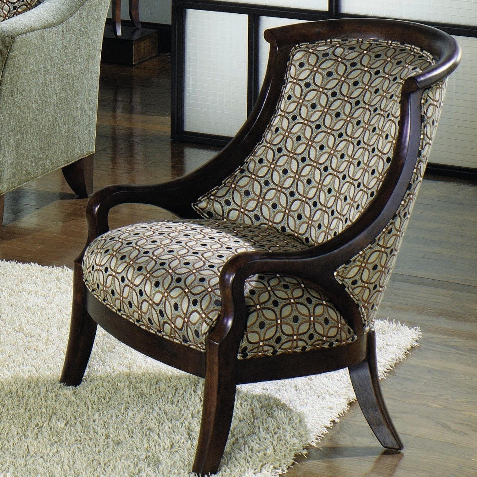 Wood arm deals accent chair