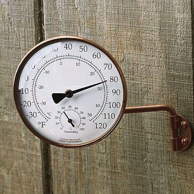 Copper outdoor combination thermometer hygrometer