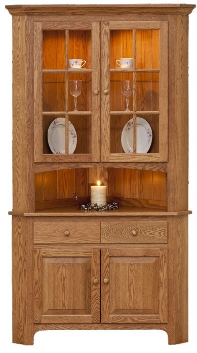 oak corner hutch dining room