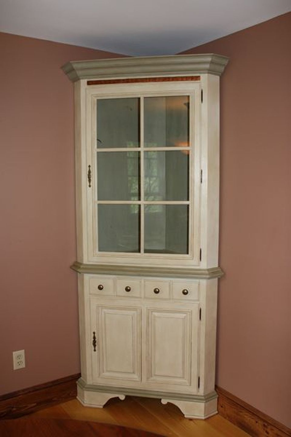 rustic corner china hutch