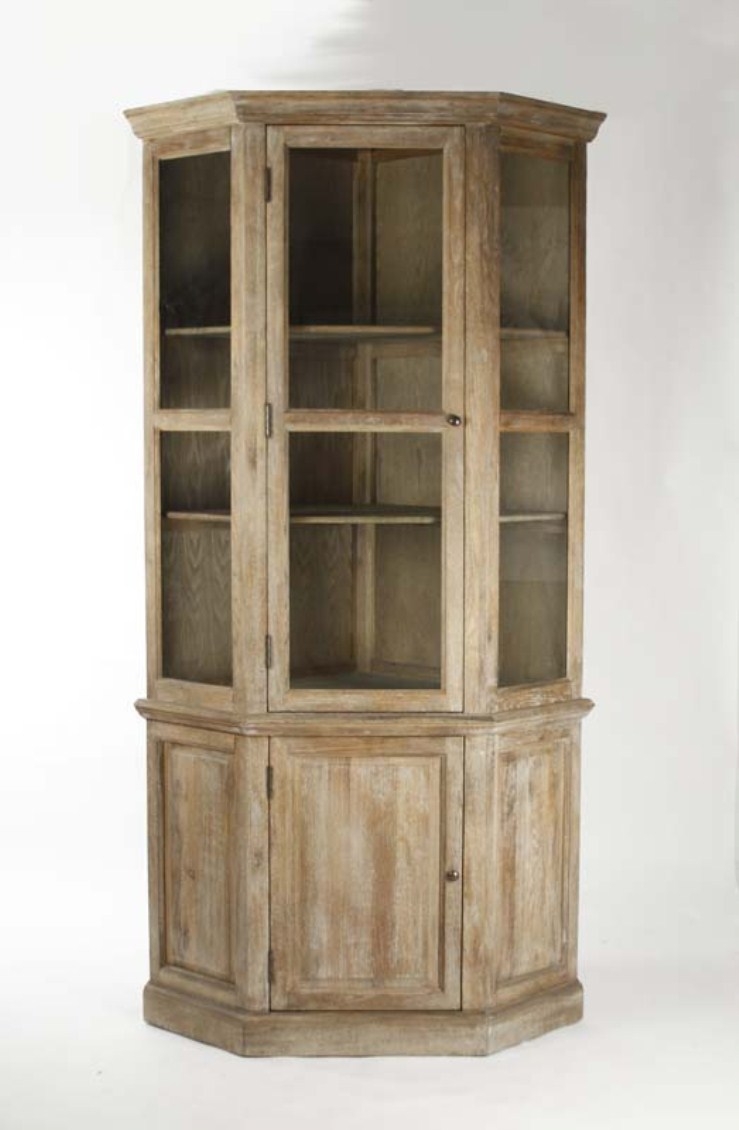 Corner oak china cabinet
