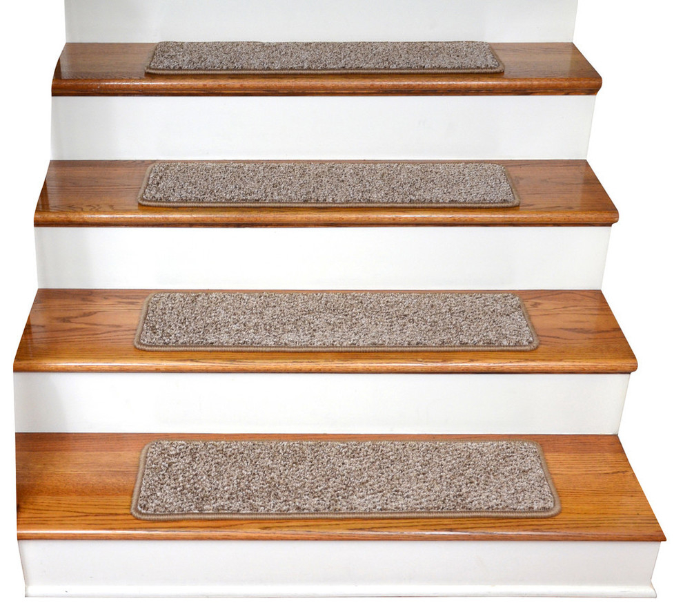 Dean Premium Tape Free Non Slip Pet Friendly Carpet Stair Treads Dynasty Gray Transitional Carpet Flooring