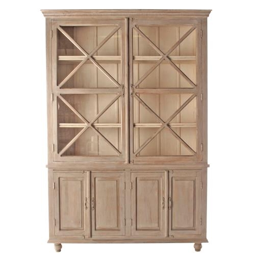 French Country Plantation 2 Door Hutch Cabinet- Large