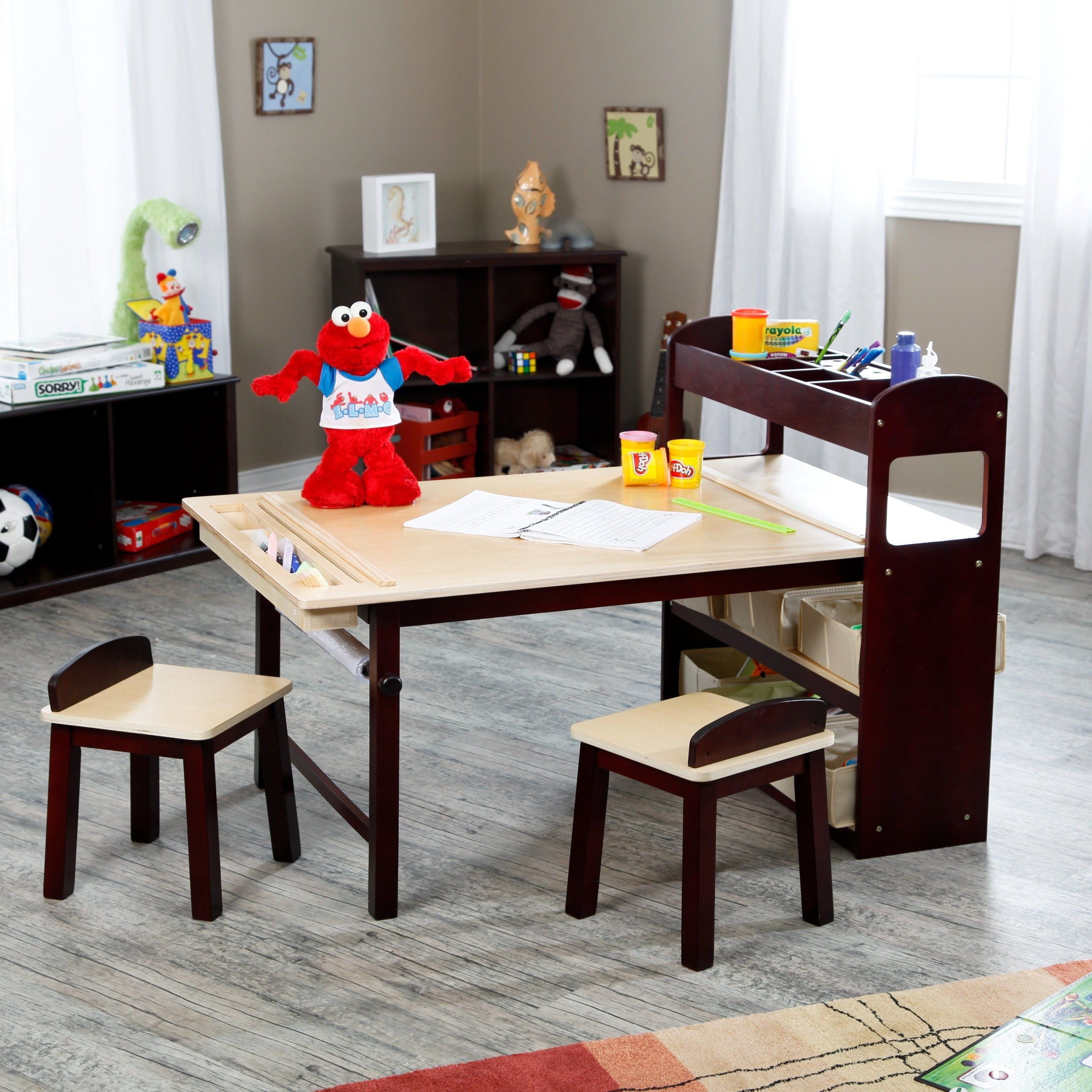 Guidecraft Guidecraft Kids Deluxe Art Center, Wood, Table 21H in.