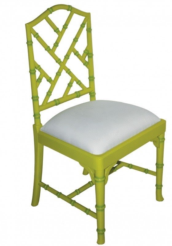 Home chairs bamboo chippendale dining chair in lime green