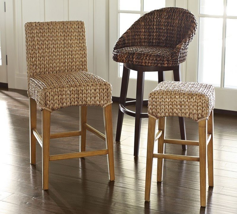 Home seagrass backless barstool