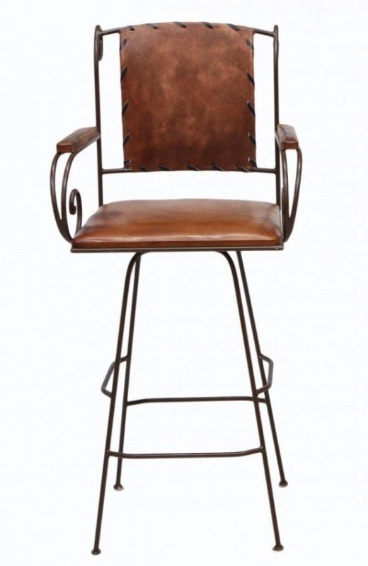 Iron and leather bar stools