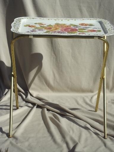vintage folding tv tray tables