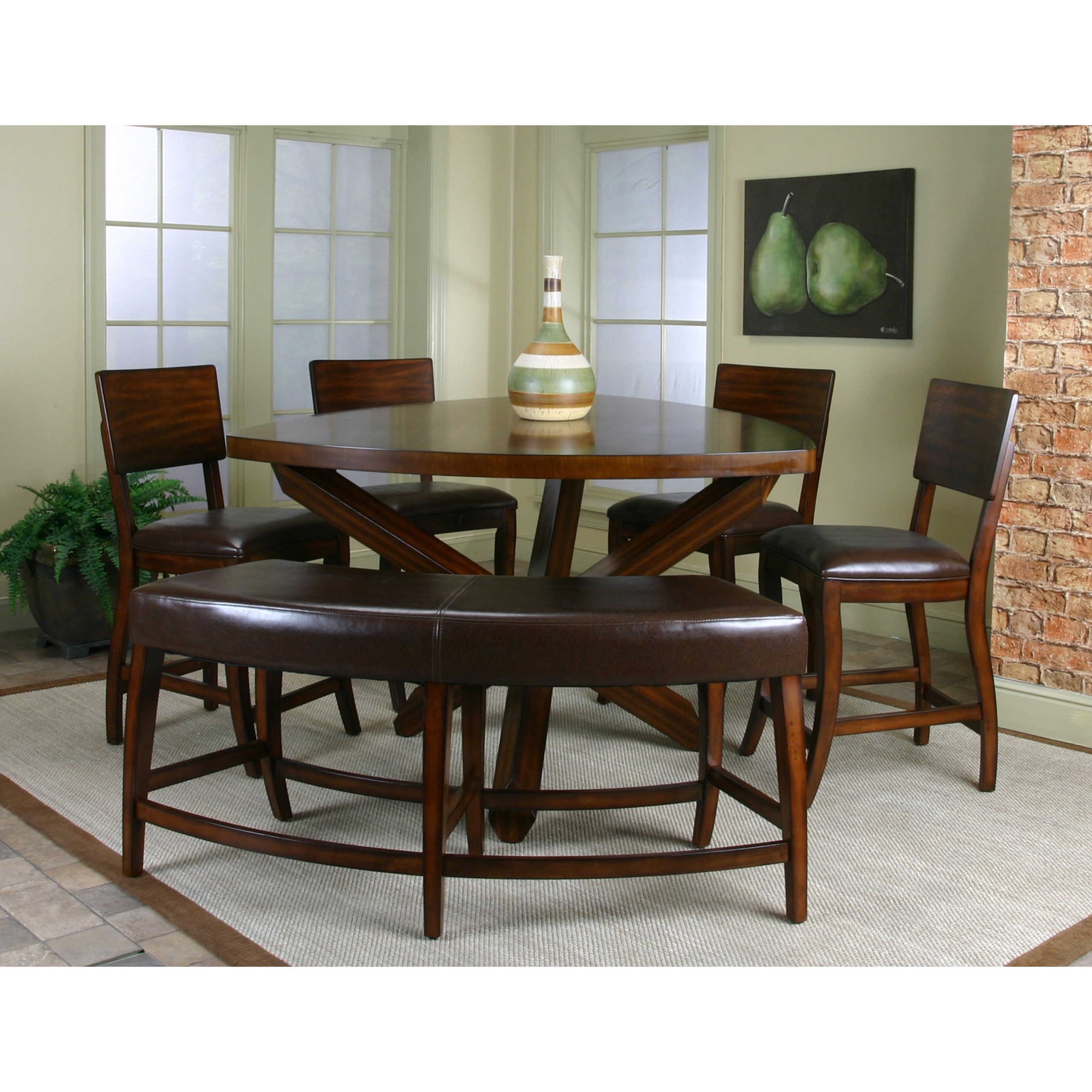 Triangle dining table online with bench