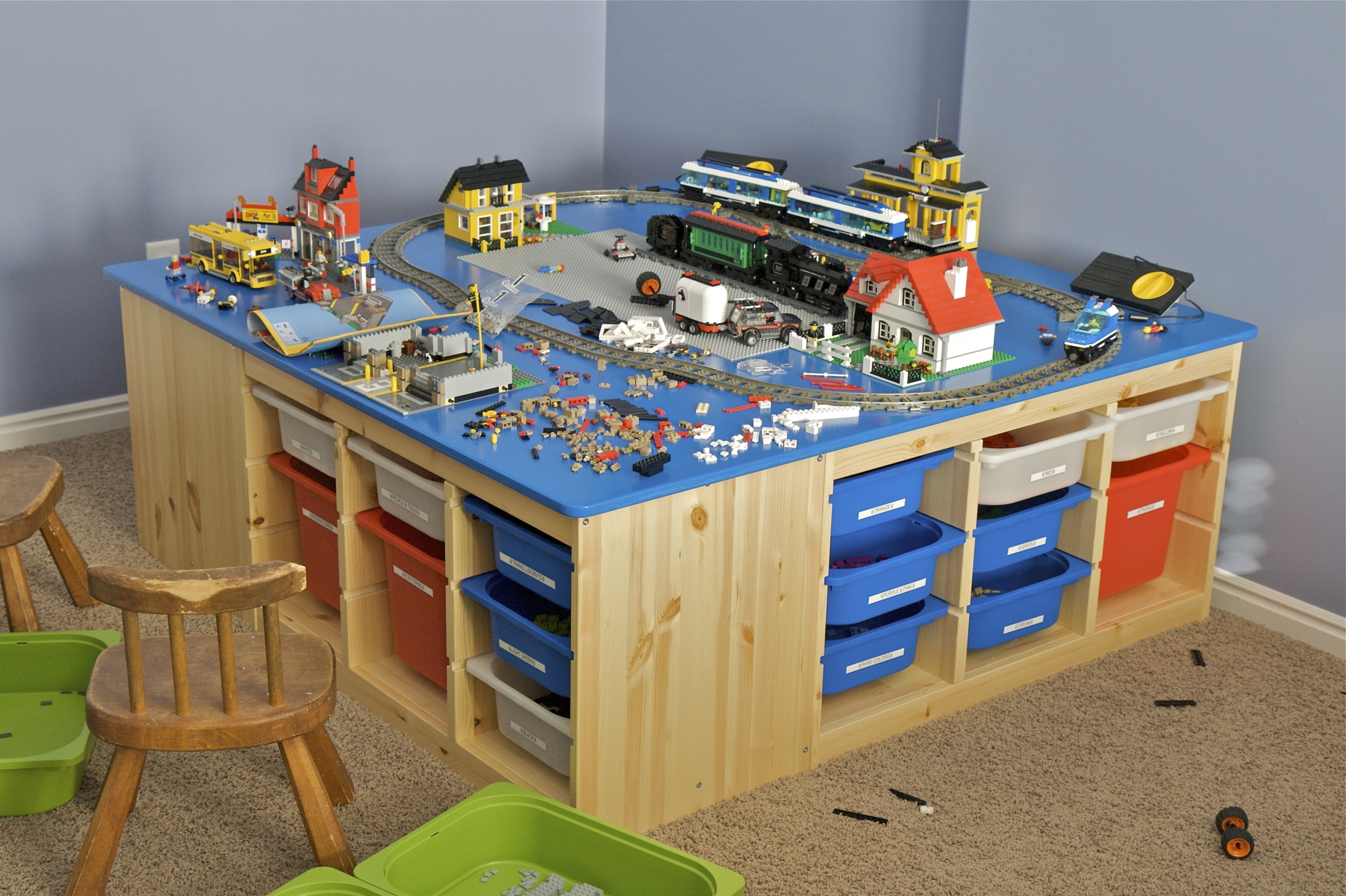 Large lego table with storage