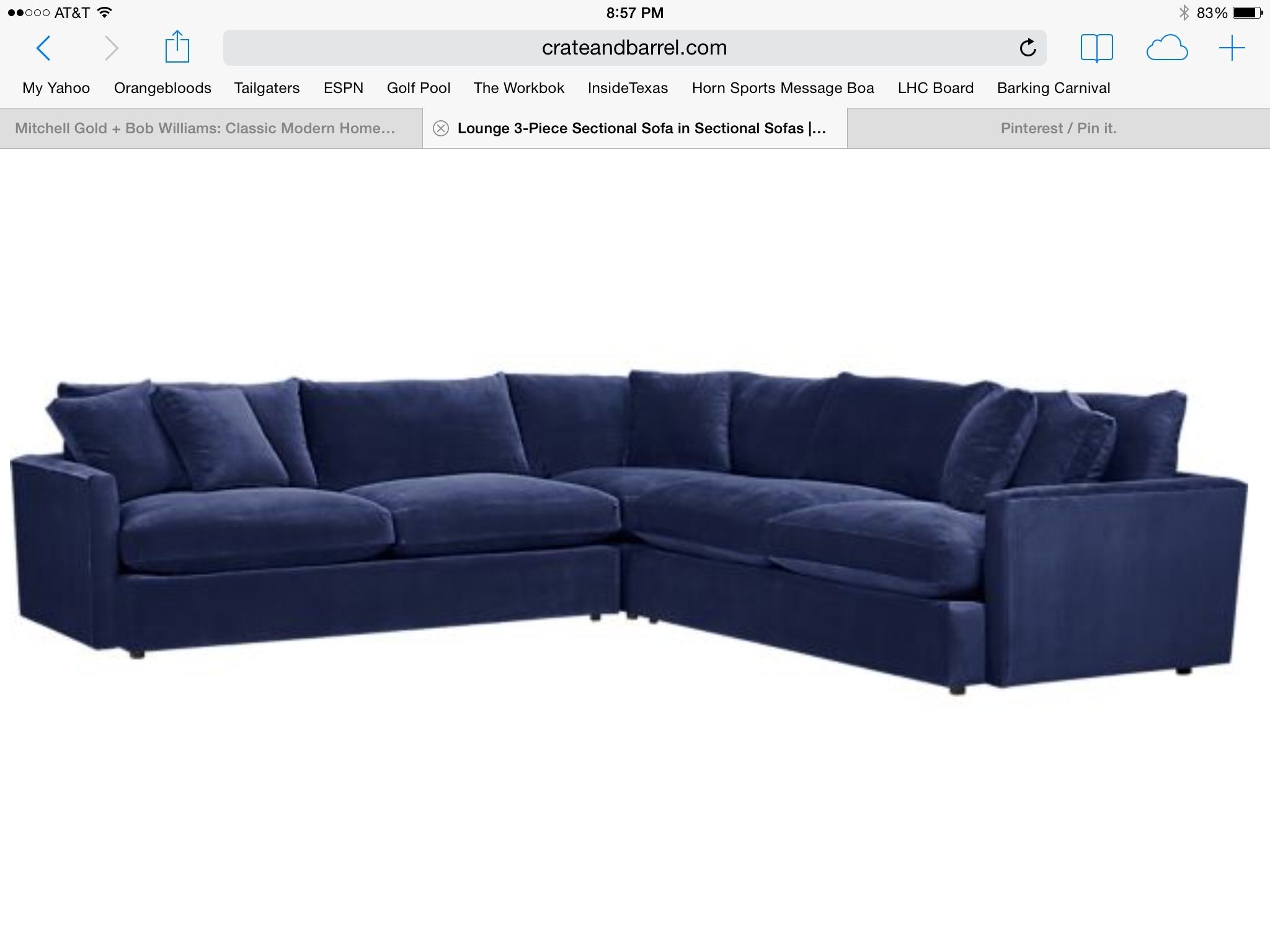 Navy Blue Sectional Sofa 1 