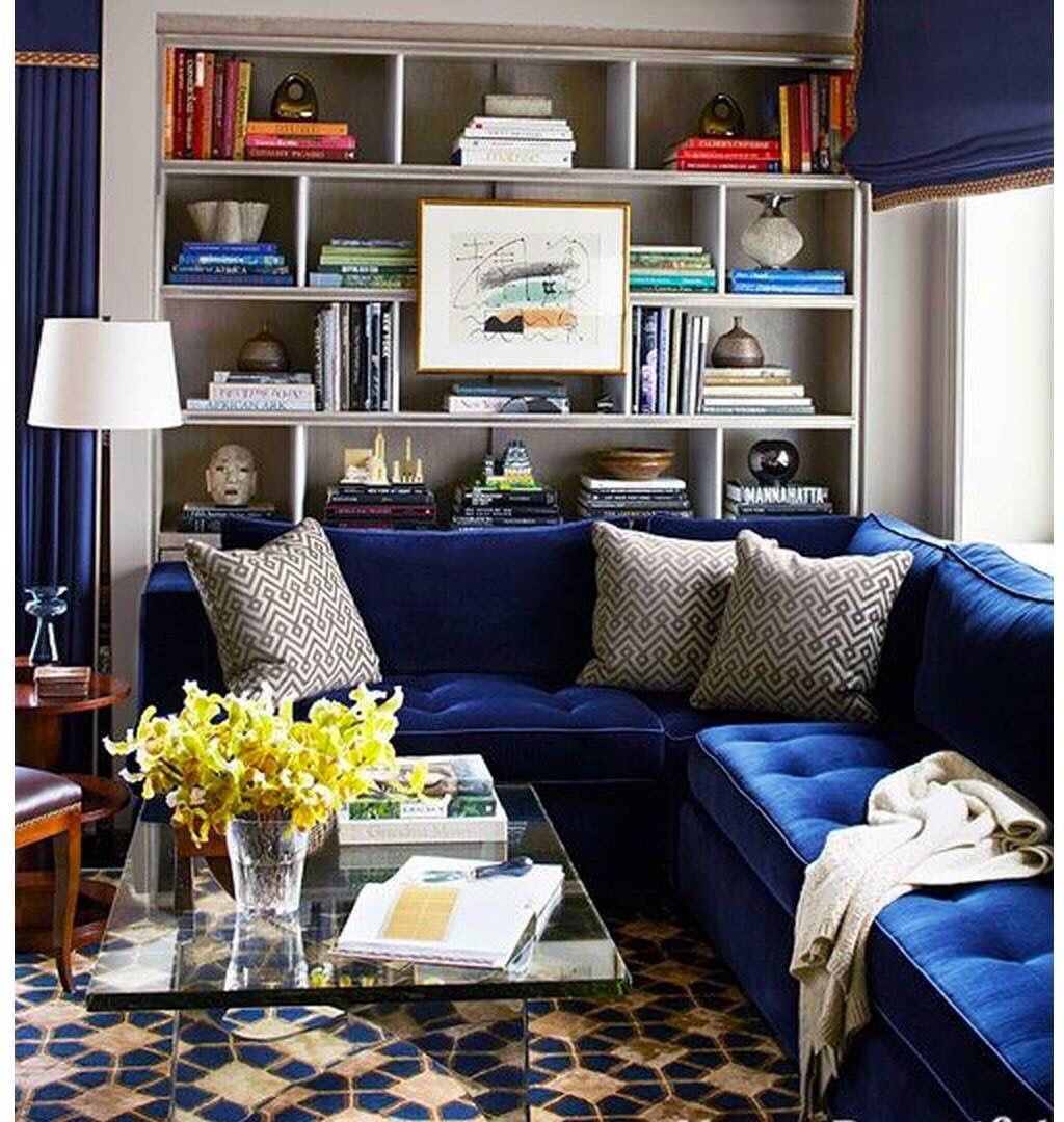 Navy blue sectional sofa