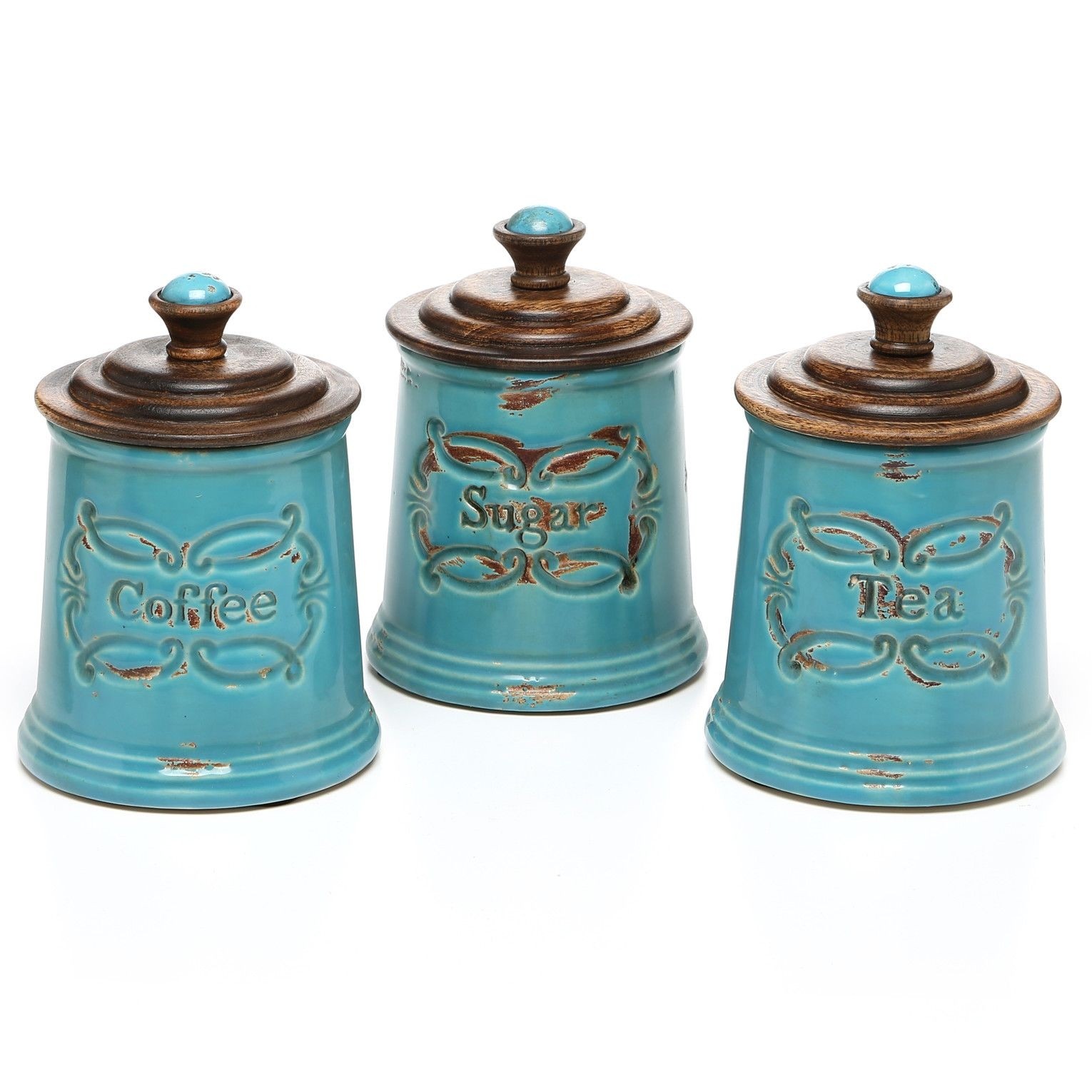 unusual tea coffee and sugar canisters