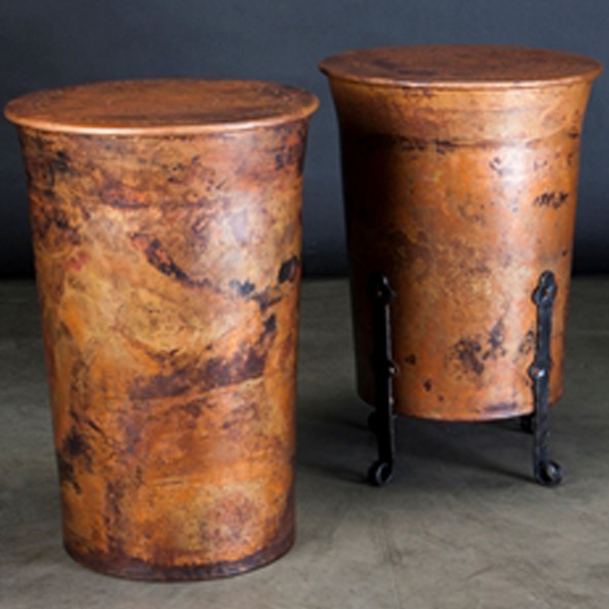 Drum style store end tables