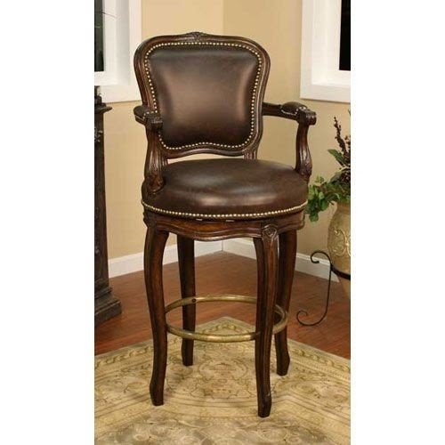 Salvatore buckeye bar stool with roma leather cushion american