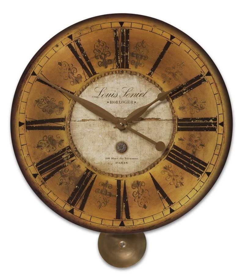 Shabby french country chic round louis leniel wall clock paris